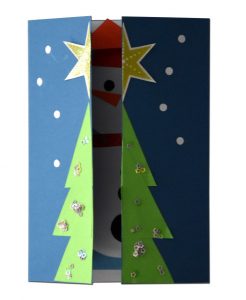 Kartka konkursowa w konkursie plastycznym „Kartka Bożonarodzeniowa” 2022 w kategorii dzieci 3-6 lat autorstwa Blanka Chmielewska